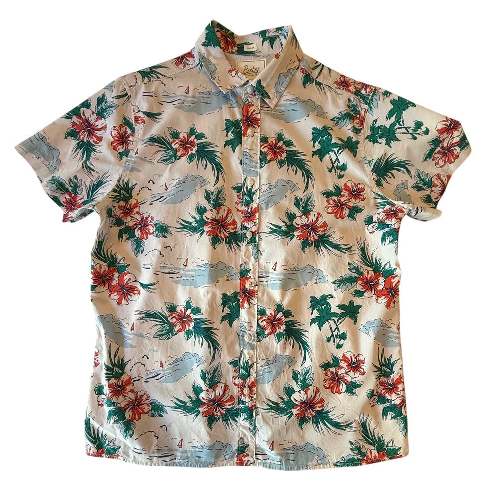 Bixby Nomad Men’s Casual Short Sleeve Shirt Tropical Design Size Med Reg Short